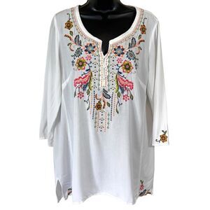 J. Jill Emroidered White Tunic